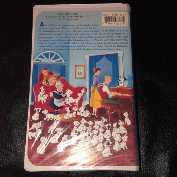 Vintage Walt Disney’s Classic 101 Dalmations Classic Clamshell Black diamond vhs - Picture 2 of 8